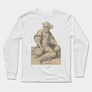 Seated Bearded Man Holding a Jug Long Sleeve T-Shirt